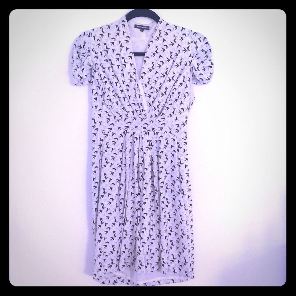 EMILYANDFIN - White Bird Print Dress